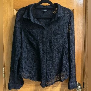 Torrid Black Lace Detail Top